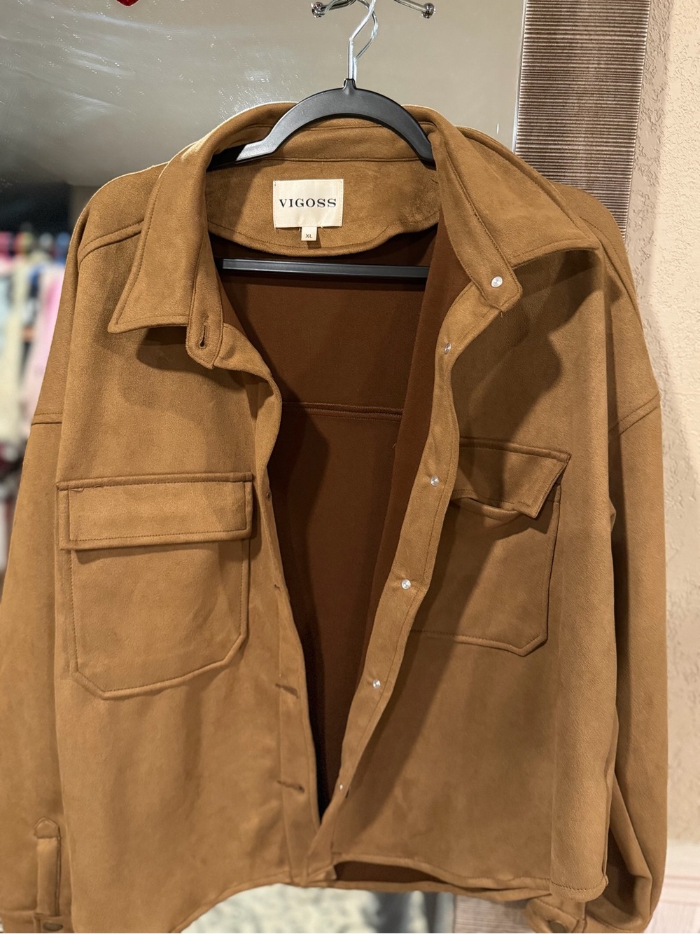 Vigoss Suede-Style Jacket in Camel XL New Without tags